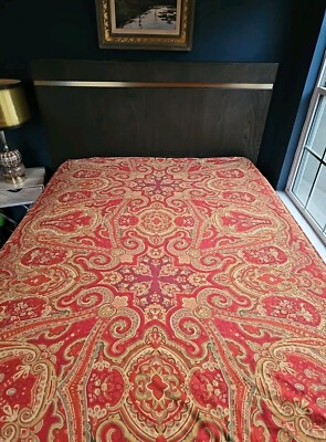 Pottery Barn Alice Paisley Full Queen Duvet Cover Medallion Floral Sateen Cotton-image