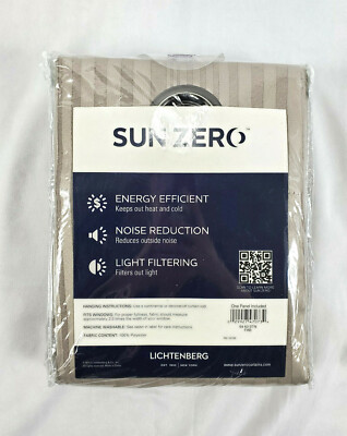 Sun Zero Stone Striped Fabian Grommet-Top Blackout Curtain Panel, 54