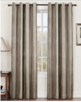 SunZero room darkening curtain Hanson stripe 84” Length-image