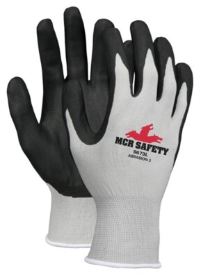 Memphis™ 9673, 13 Gauge Gray  Nylon, Black Nitrile Foam Dipped Palm/Fingers-image