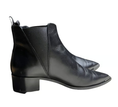 ACNE STUDIOS Women's EU37 US6.5 Black Leather Jensen Ankle Boots Shoes Chelsea-image