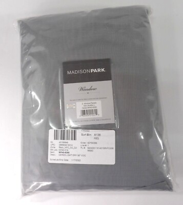 Window Panels Drapes Curtains by Madison Park Gray 50 X 95 NWT-image