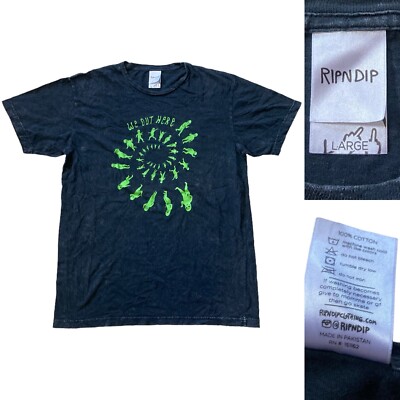 Rip N Dip Spiral Cat T-Shirt Men’s size Large in Dark Grey-image