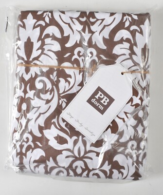 Pottery Barn Dorm Damask Duvet Twin Coffee NEW in Package 3168010-image