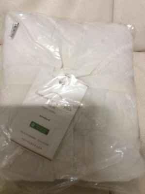 Pottery Barn Diamond Candlewick Cotton Quilted Standard Sham White Embroidered-image