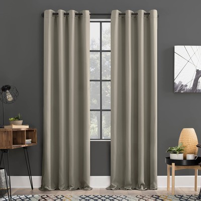 2pack Blackout Energy Efficient Grommet Curtain Panel Pair 54x 84 Stone-image