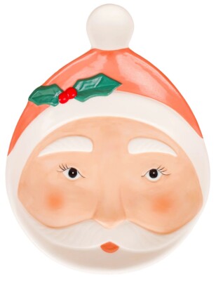 New Christmas Santa Claus Chip and Dip Platter Plate Bowl Holiday Collectible-image