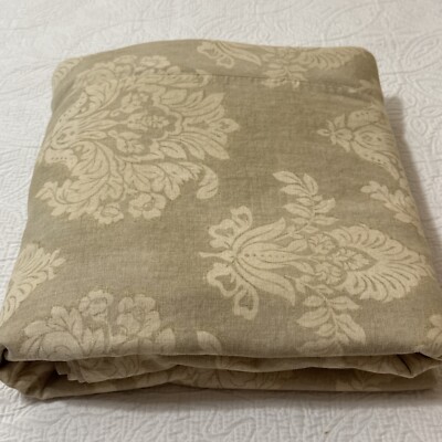 Pottery Barn Queen Full Jacquard Medallion Cotton Linen Duvet Cover Neutral-image
