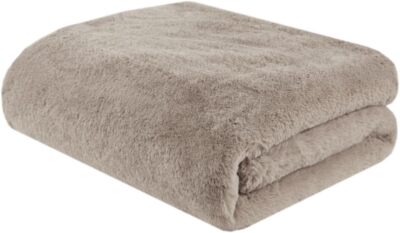 Madison Park Bristol Premium Faux Fur Throw, 60″ X 50″ – Tan-image