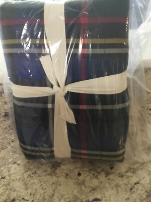 Pottery Barn Stewart Plaid Cotton Sherpa Comforter Sham Euro-pine nip-image