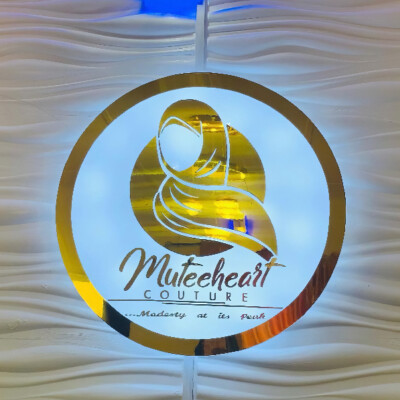 Acrylic Round Custom Sign Backlit LED Light Business Logo Luxury Company Studio-image