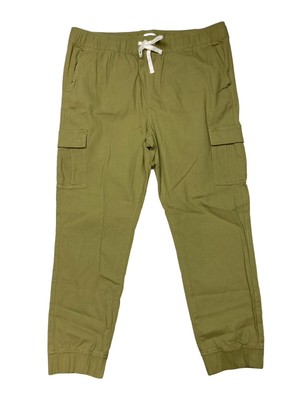 New DIP Mens Cargo Jogger Pants Size XL Olive Green Drawstring Waist Casual-image