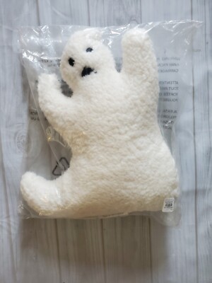 Pottery Barn 2022 Ghost Shaped Cozy Pillow White Ivory ~ NWT/SEALED!-image
