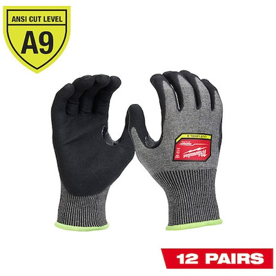 Milwaukee Tool 48-73-7032B Cut Protection Dipped Gloves, A9 Cut Level, 18 Ga, L-image
