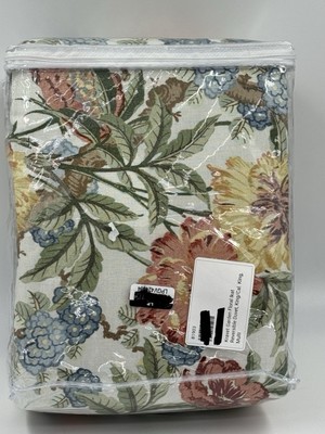 New Pottery Barn Kravet Garden Floral Ikat Reversible Duvet Cover King + 1 Euro-image