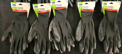 Project Source Large Black Polyurethane Dipped Polyester Gloves 5 Pair-image