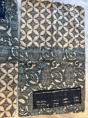 (2) Pottery Barn Quilted Cotton Batik Vintage Pillow Stndard Shams Indigo Blue-image