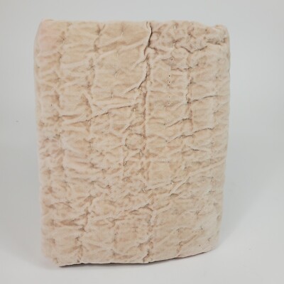 Pottery Barn Washed Velvet Handcrafted Quilted Standard Sham Pink Sand NWOT MARK-image
