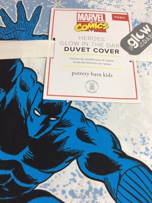 Pottery Barn Kids Marvel Heros Glow in the Dark Twin Duvet NWT!-image