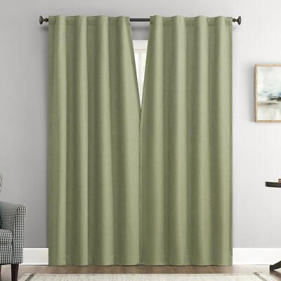 Sun Zero Vance 2-Piece Magnetic Closure 100% Blackout Back Tab Curtain Panel Pai-image