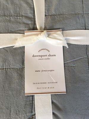 Set/2 Pottery Barn Davenport Euro Shams Gray-image