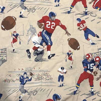 Pottery Barn Kids Vintage Football Duvet Cover Full Queen 100% Organic Cotton-image