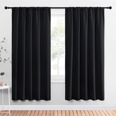 Halloween Black Blackout Curtain Blinds - Solid Thermal Insulated Window Trea...-image