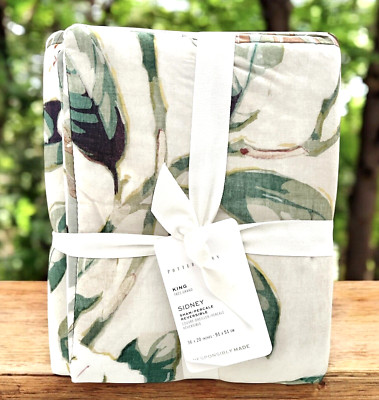 Pottery Barn SIDNEY - 1 Reversible KING SHAM - NEW -PUFFY SHAM - New with Tag-image