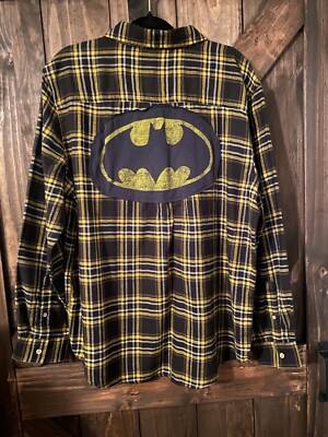 Custom Batman Long Sleeve Button Up Flannel-image