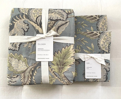 Pottery Barn AZALEA PALEMPORE Duvet Cover Full/Queen & 2 Euro Shams NWT-image