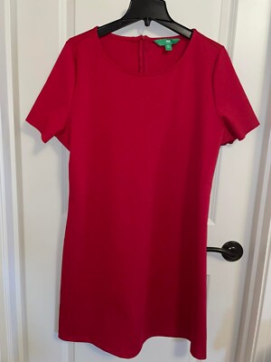 DIP Bright Red Sheath Style/Short Rough Cut Sleeve Dress ~ Size X-Large XL-image