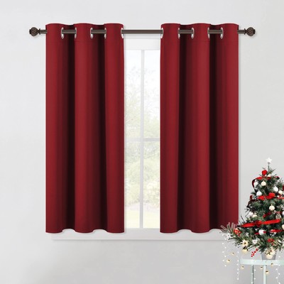 NICETOWN Burgundy Window Curtains Blackout Drapes, Thermal Insulated Solid-image