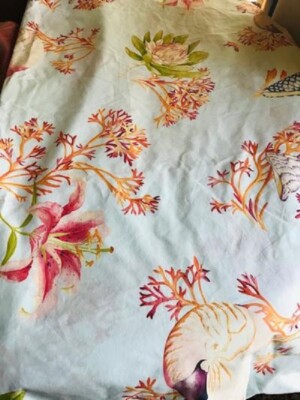 Pottery Barn Captiva Shell Coral Duvet Cover Set Queen 2 Std Sham Atlantic Rare-image