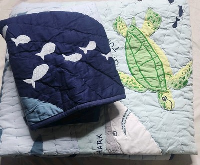 Pottery Barn Kids Save Our Seas  Twin Quilt/ Standard Sham NWOT-image