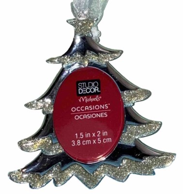 Studio Decor Christmas Ornament  Christmas Tree Shaped Photo Frame 3.5”T PO-image