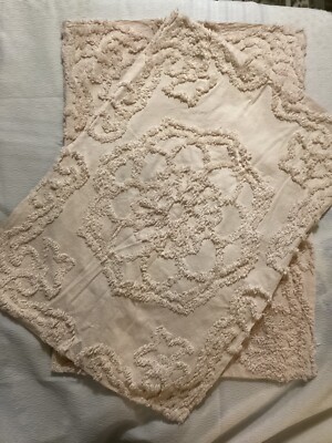 Madison Park Pale Pink Chenille  Pillow Shams  Shabby Chic  100% Cotton-image