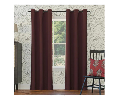 Sun Zero Gavin Energy Saving Merlot Red Polyester 40 in. W x 95 in. L Grommet-image
