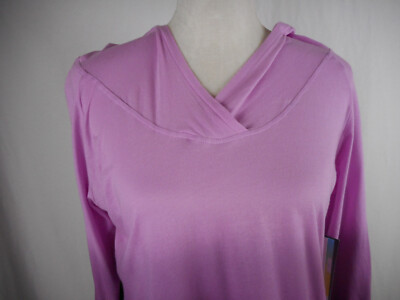 Aneka new balance hooded long sleeve knit top in pink & purple-image