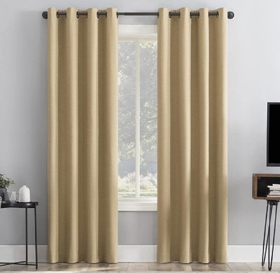 Channing Grid Texture Draft Shield Fleece Insulated Total Blackout Grommet Cu...-image