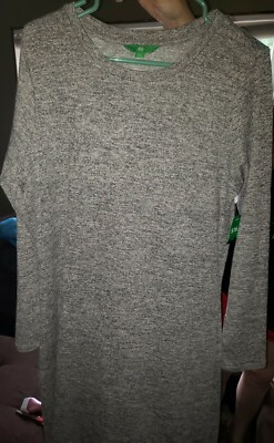 Dip T-Shirt Dress Grey Long Sleeve Women's Large New-image