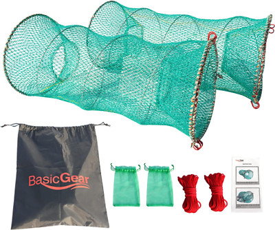 Crab Spring Trap 2 Pcs - Bait Trap for Lobster, Crawfish, Shrimp, Portable Foldi-image