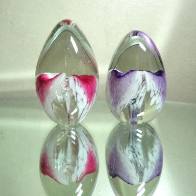 2 Glass Eye Studio Eggs circa 1991-image