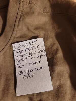 Dip mens xl 2 pack tees round Neck short sleeve in tan & brown organic cotton -image