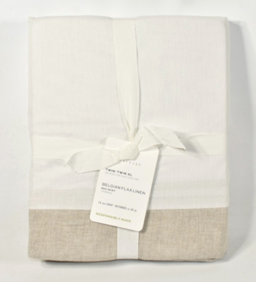 Pottery Barn Belgian Flax Linen Twin Twin XL Bed Skirt 14