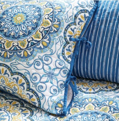 Madison Park Tangiers King/Queen Quilted Pillow Cover / Sham. New-image