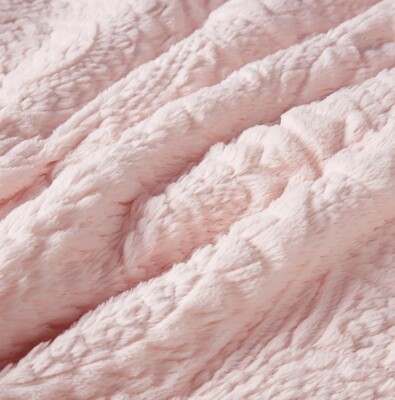 Madison Park Down Alternative Comforter Set King Blush Pink Faux Fur Blanket-image