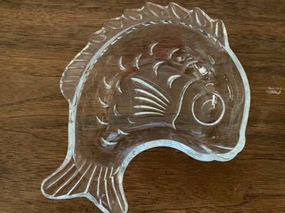 Studio Nova by Mikasa Glass Leaping Fish Shaped Nut/Dip/Candy Bowl Dish 6”-image