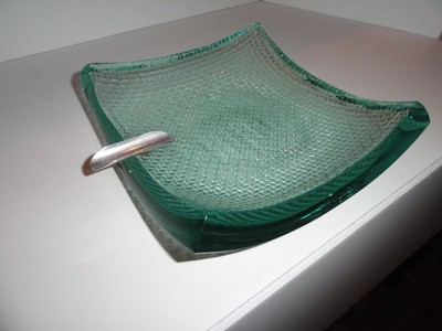 Stephen Schlanser Studio Art Glass Ashtray  Measures 7.5