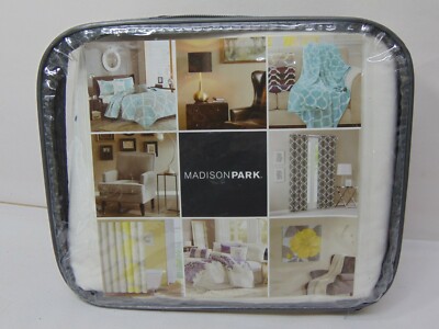 NEW MADISON PARK DUVET COVER SET TWIN & XL 2 PC SET SHAM WHITE E & E COMPANY -image