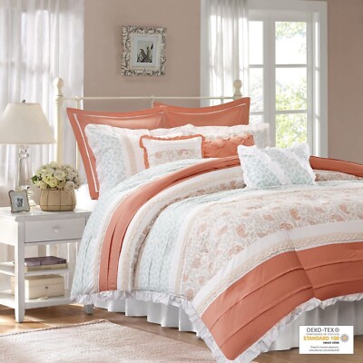 Madison Park Dawn 9 Piece Cotton Percale Comforter Set Queen-image